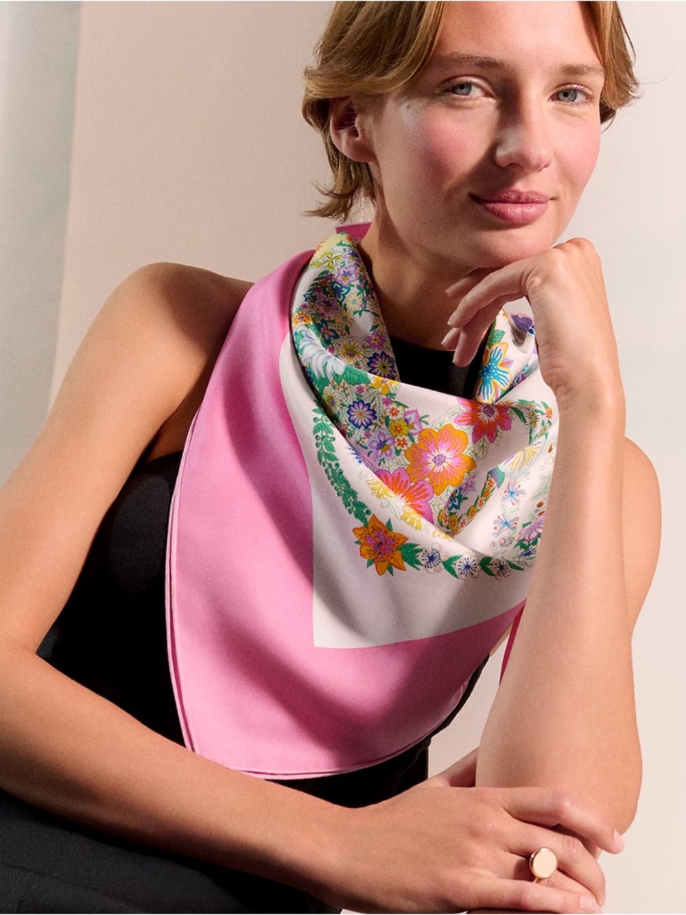 ❌SOLD❌HERMES Brides de Gala en Fleurs scarf 90 - Rose Bonbon / Rose Dragée
